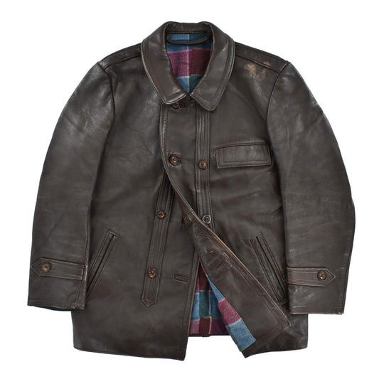 70's~ フランス製 "Le Corbusier" コルビジェ レザージャケット 茶 260220H