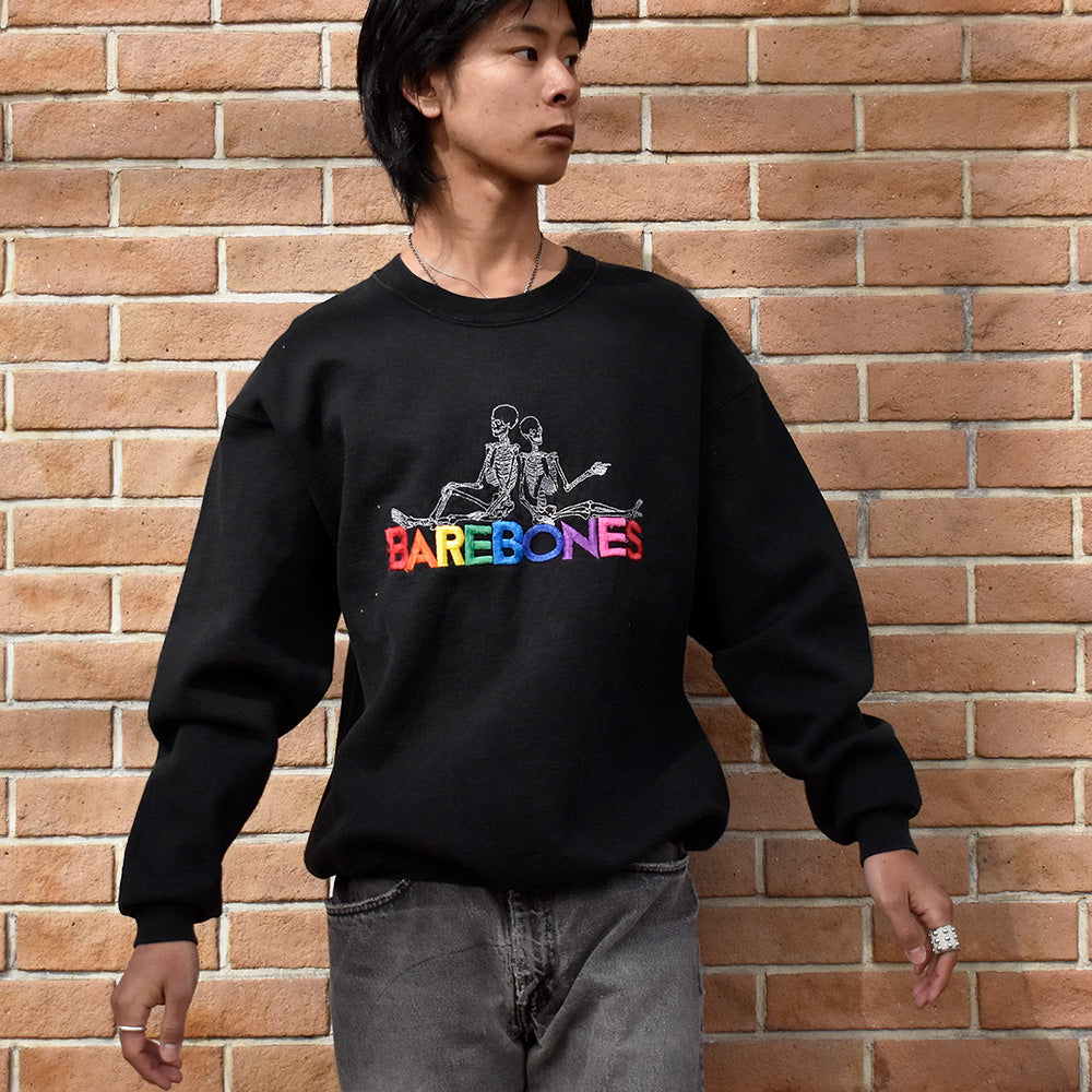 90's “BAREBONES” 刺繍スウェット USA製 240226H