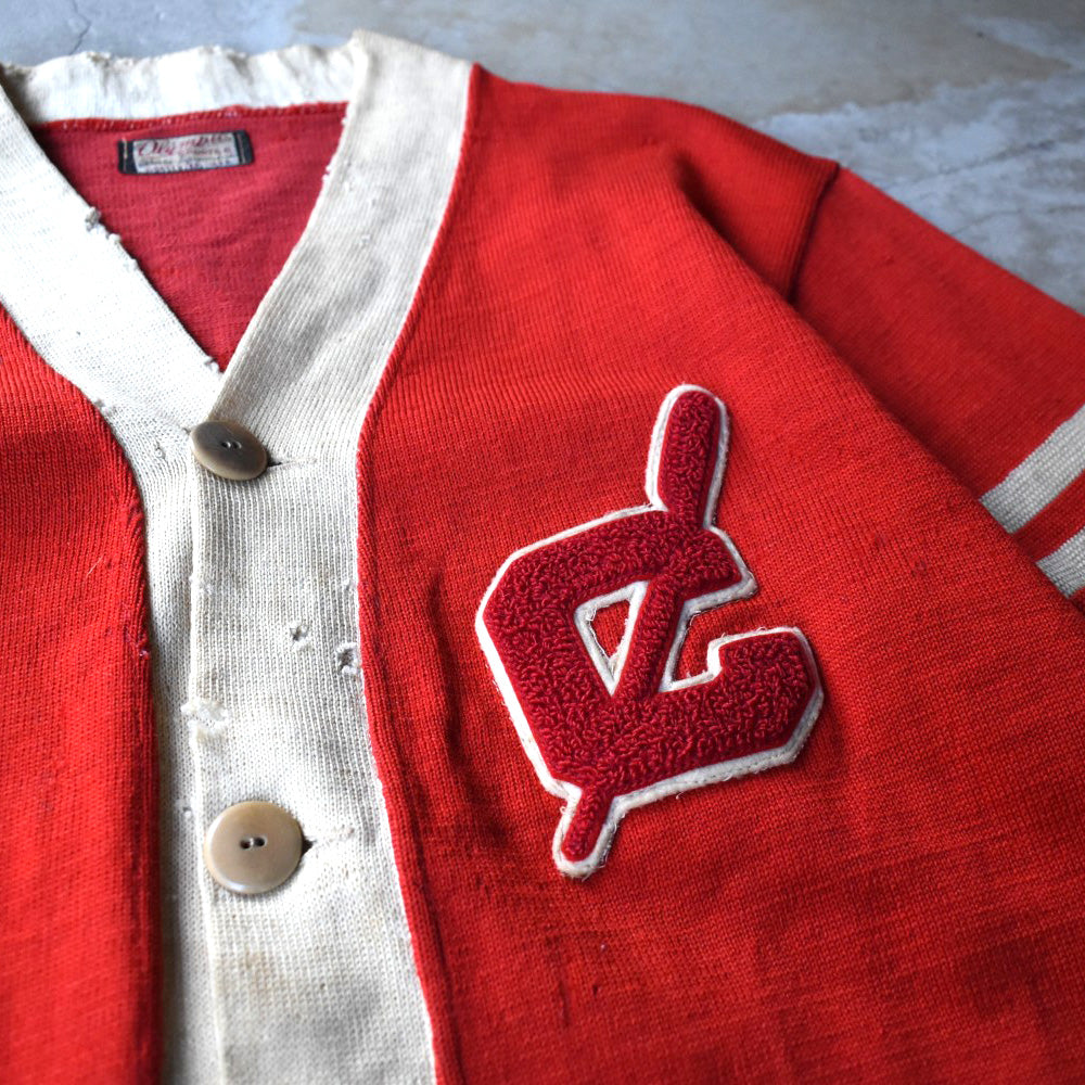 40’s Olympic Sports "BORO" レタードカーディガン 251202H