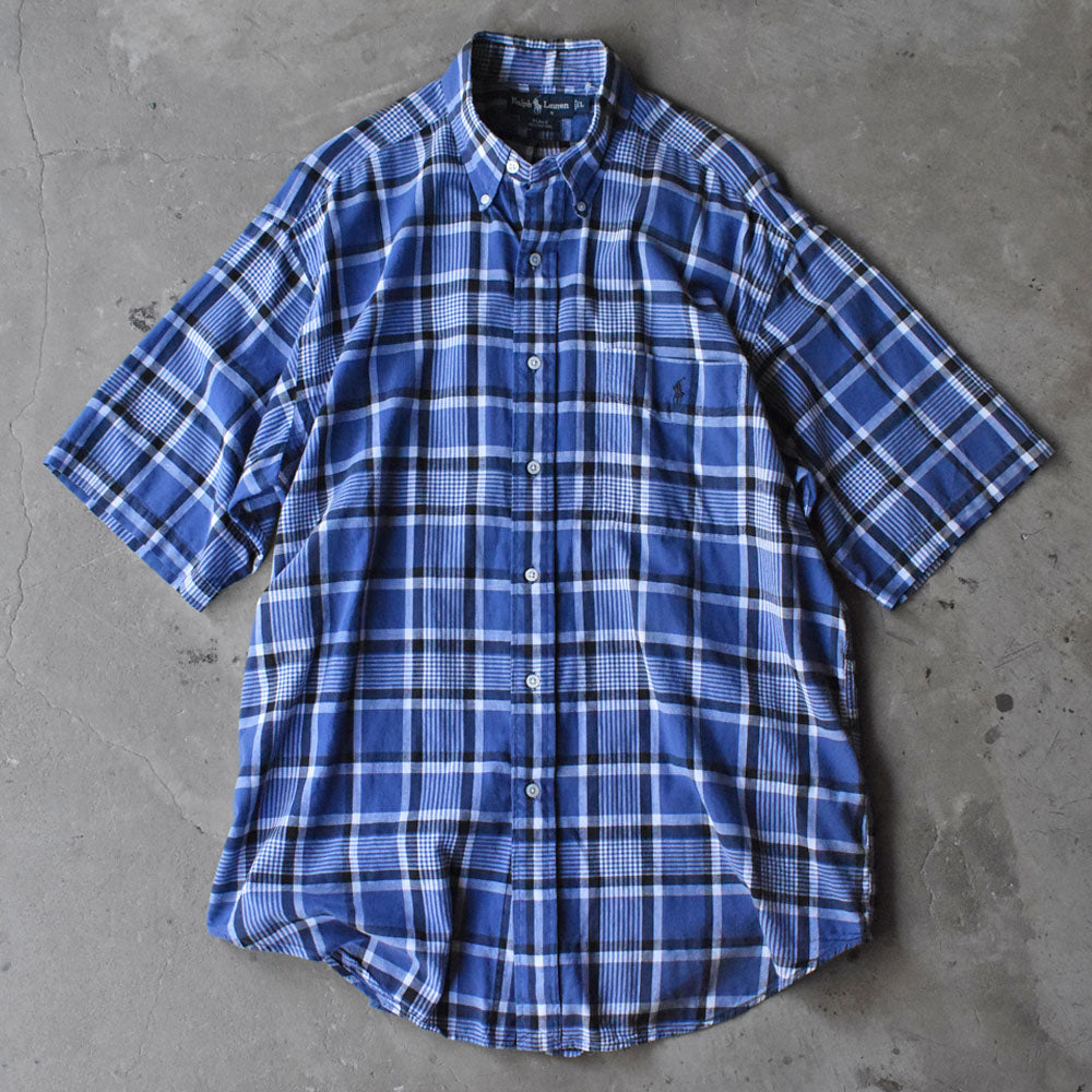 90's Ralph Lauren “BLAKE” チェック 半袖 ボタンダウンシャツ 240503 S2091