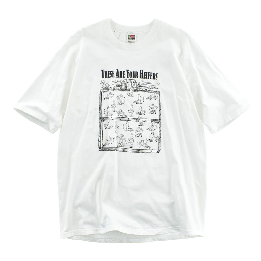 90's Pharmacia & Upjohn "THESE ARE YOUR HEIFERS" 発情牛 ジョーク Tシャツ 260828H