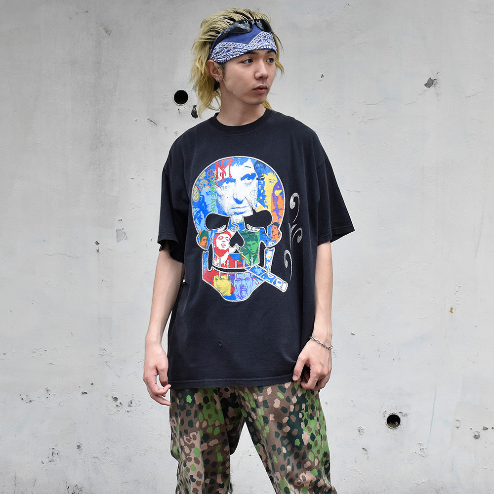 Y2K “SCARFACE“ Skullプリント！ Tシャツ USA製 250630H