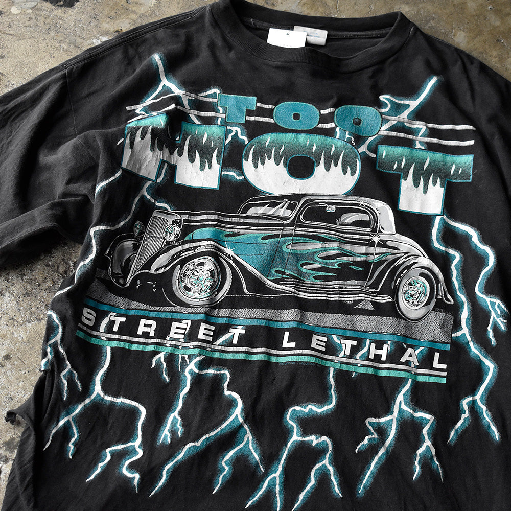 90’s AMERICAN THUNDER “TOO HOT” Hot Rod Tシャツ USA製 250803H