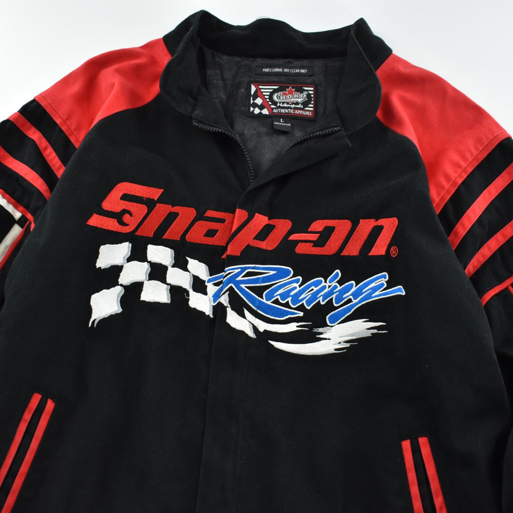 90's CHOKO "Snap-on Racing" チェッカーフラッグ レーシングジャケット 260918H