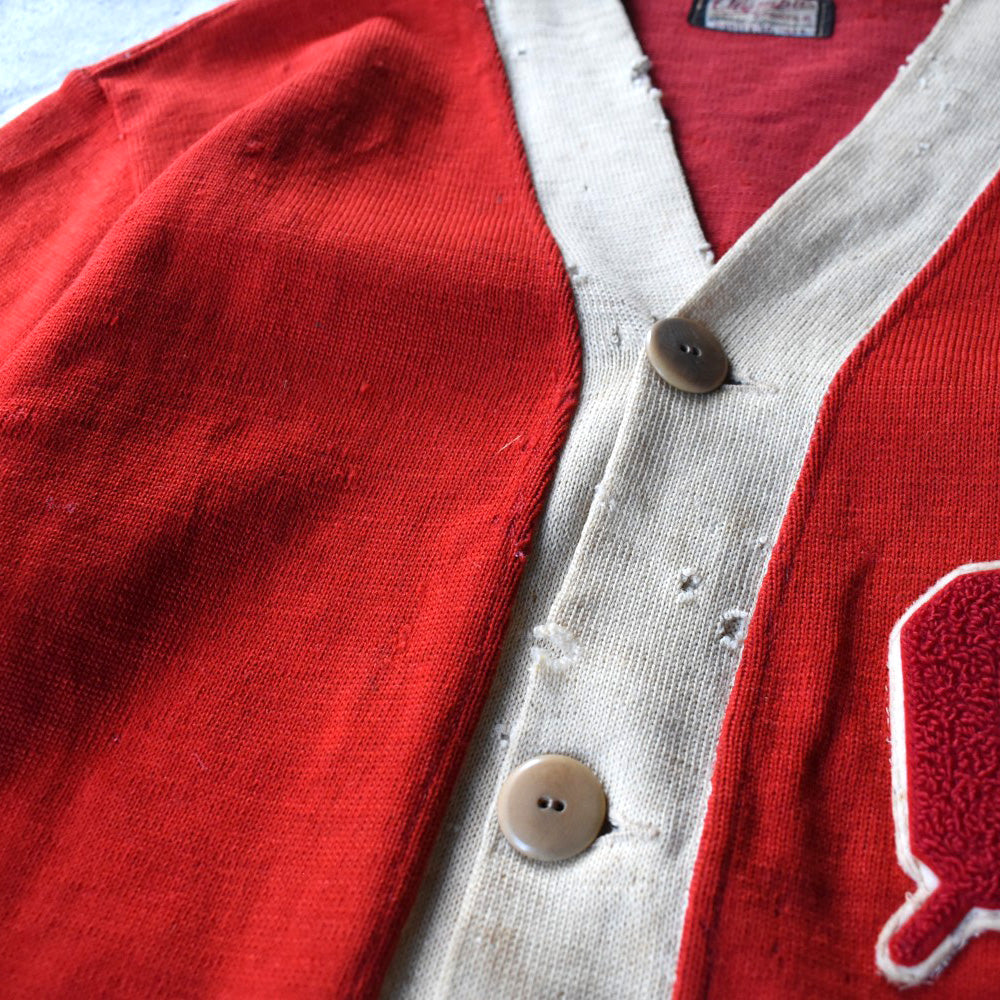 40’s Olympic Sports "BORO" レタードカーディガン 251202H