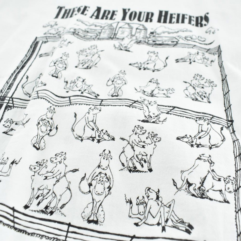 90's Pharmacia & Upjohn "THESE ARE YOUR HEIFERS" 発情牛 ジョーク Tシャツ 260828H