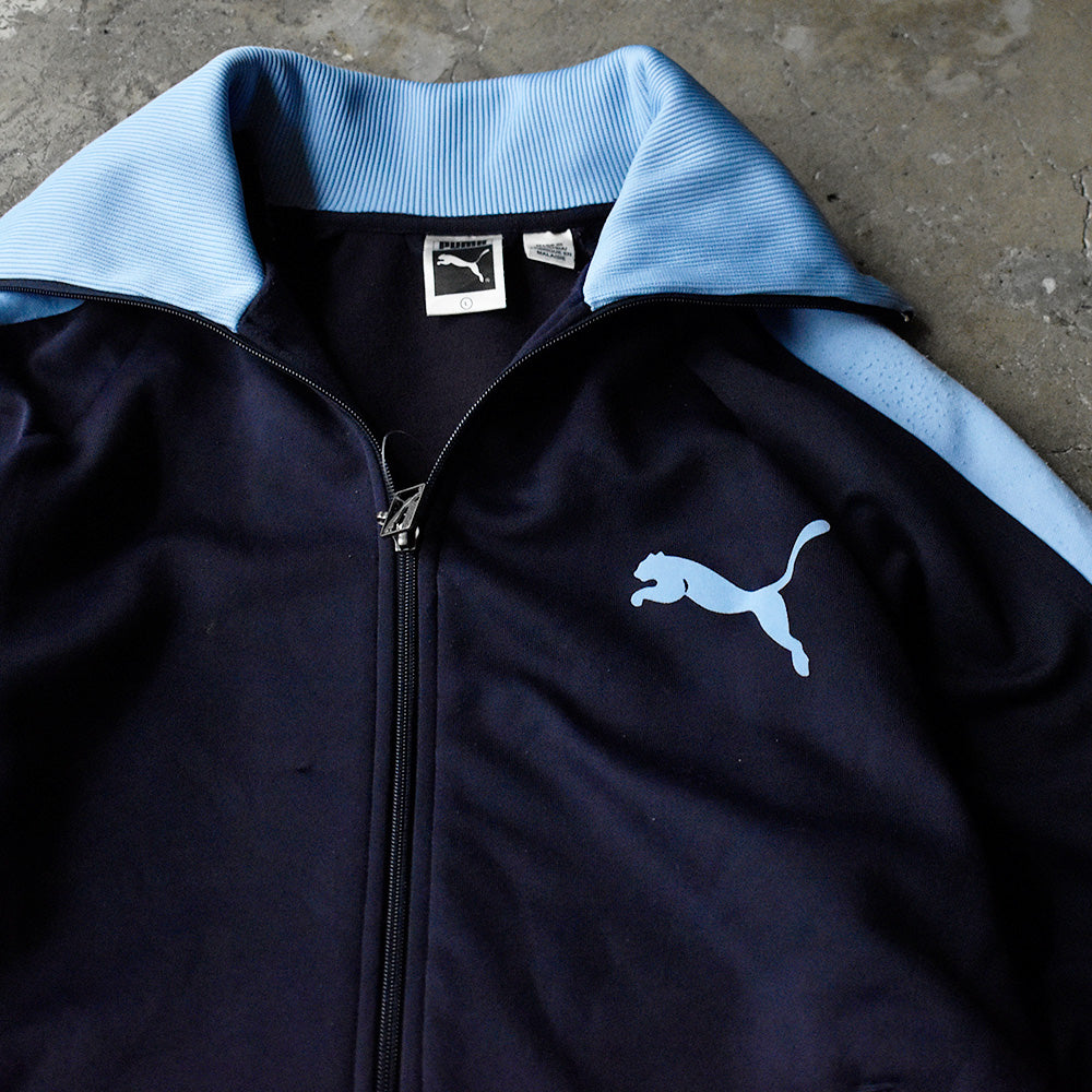 90's PUMA トラックジャケット ネイビー×スカイブルー 250626H