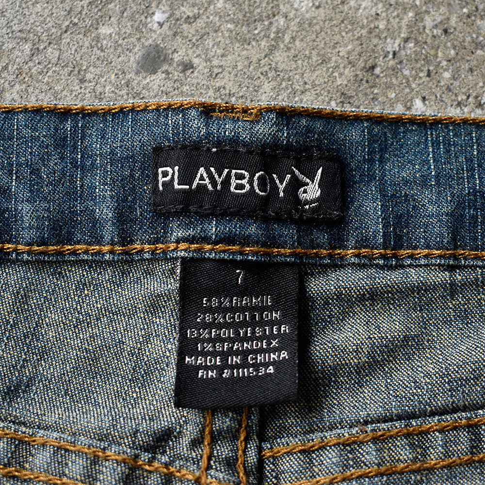Y2K PLAYBOY ストレッチ フレアシルエットパンツ 240616H