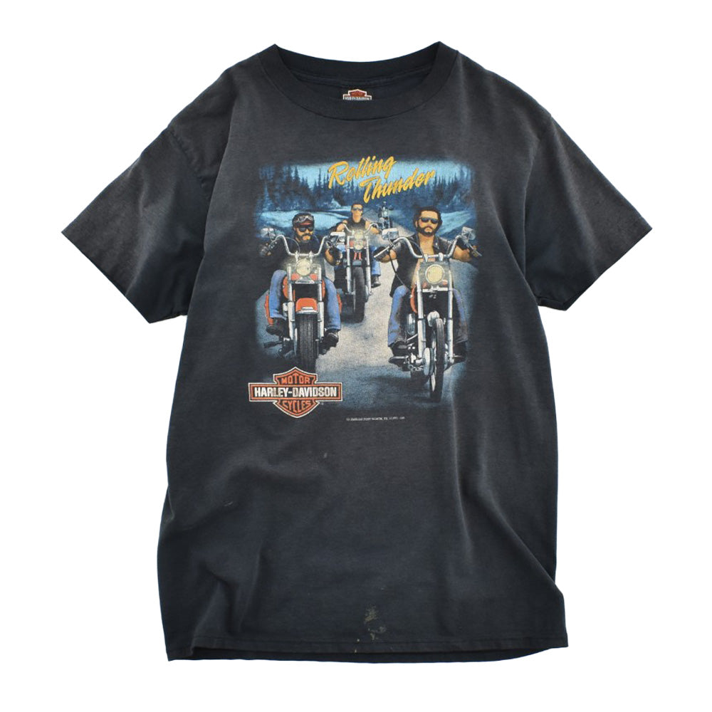 90's HARLEY-DAVIDSON / 3D EMBLEM "Rolling Thunder" ハーレーT 260623H