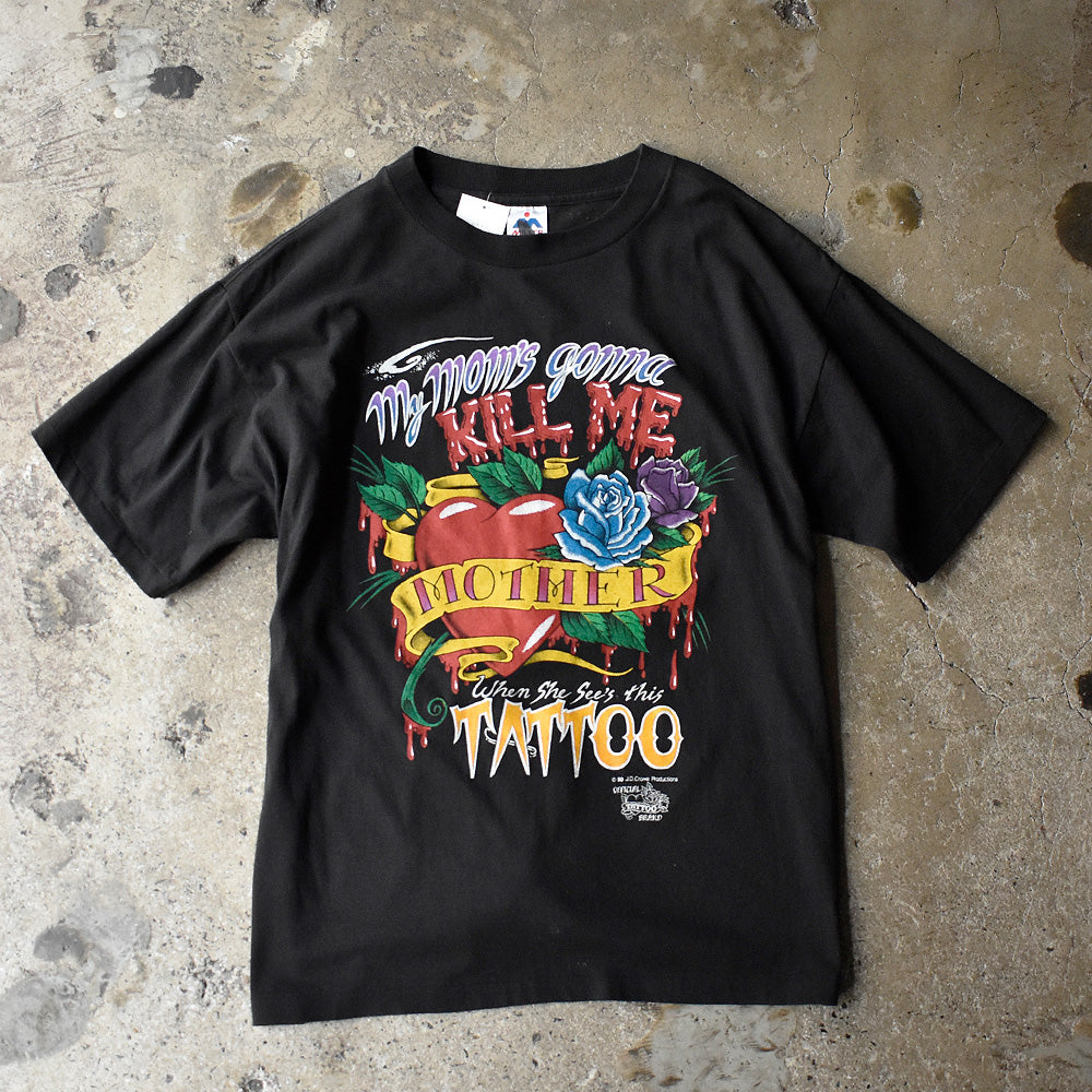 90's J.D. Crowe “My Mom's Gonna Kill Me“ Tattoo Art Tシャツ USA製 250526H