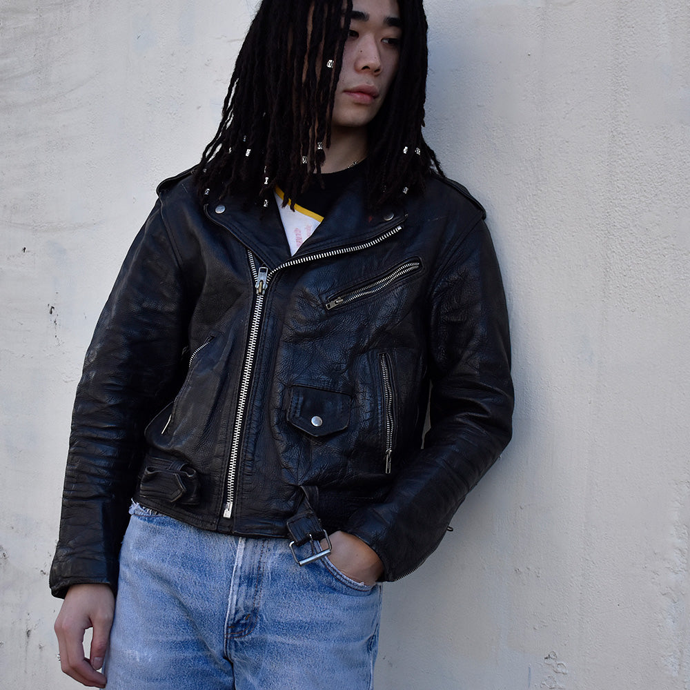 80's LEATHER 2000 ライダース レザージャケット 231204H