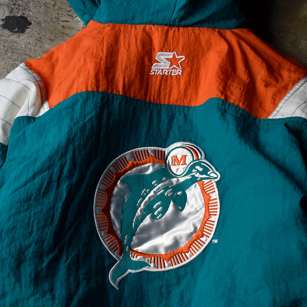 Y2K STARTER NFL “Miami Dolphins” 中綿入りナイロン アノラックパーカー 241222H