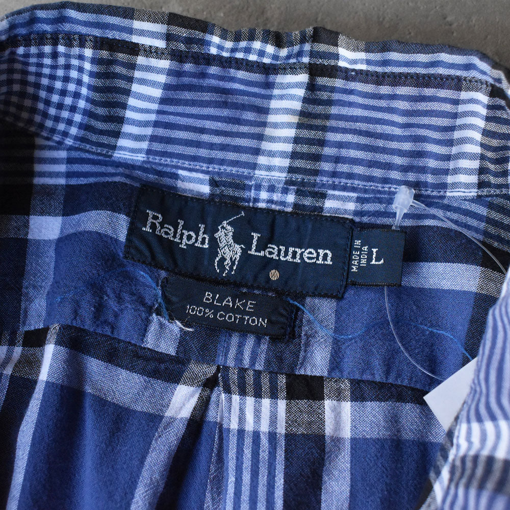 90's Ralph Lauren “BLAKE” チェック 半袖 ボタンダウンシャツ 240503 S2091