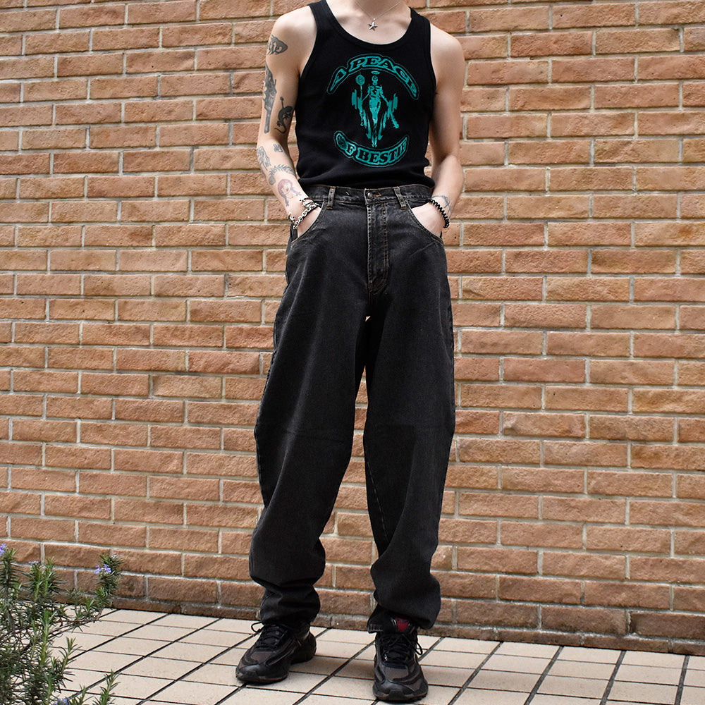 90's フラッシャー付きデッドストック！ FILA “REVERSE FIT” テーパードデニムパンツ 240328H