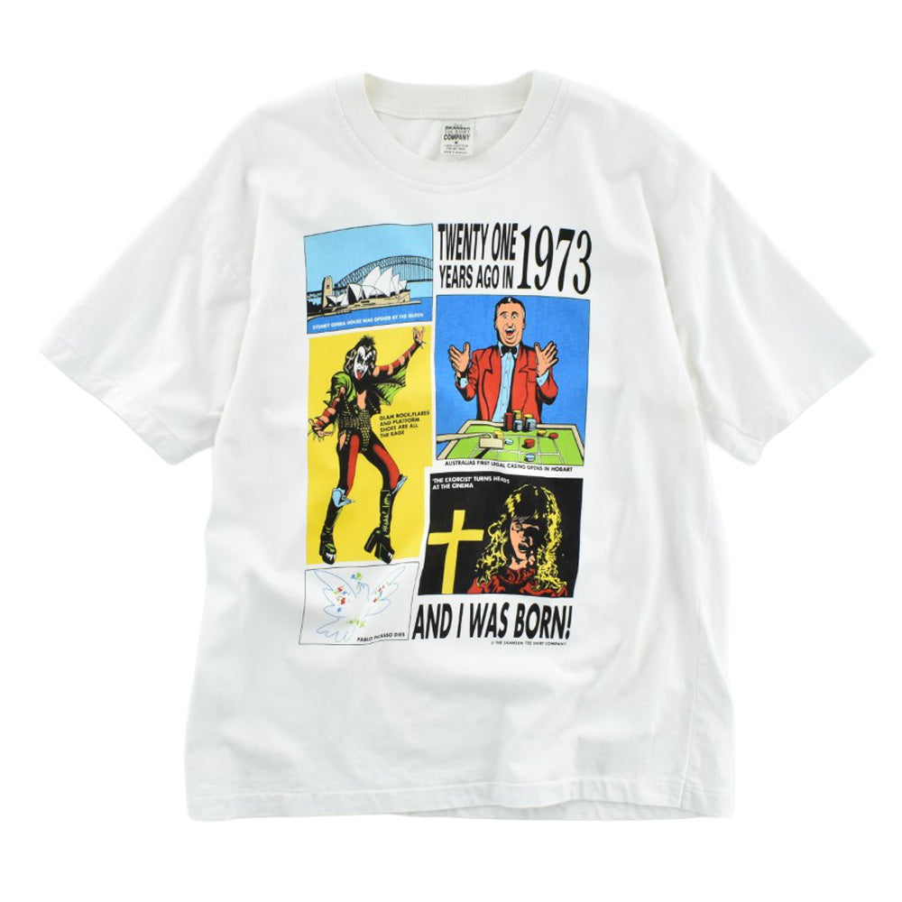 90's "TWENTY ONE YEARS AGO IN 1973" アートTシャツ 260703H