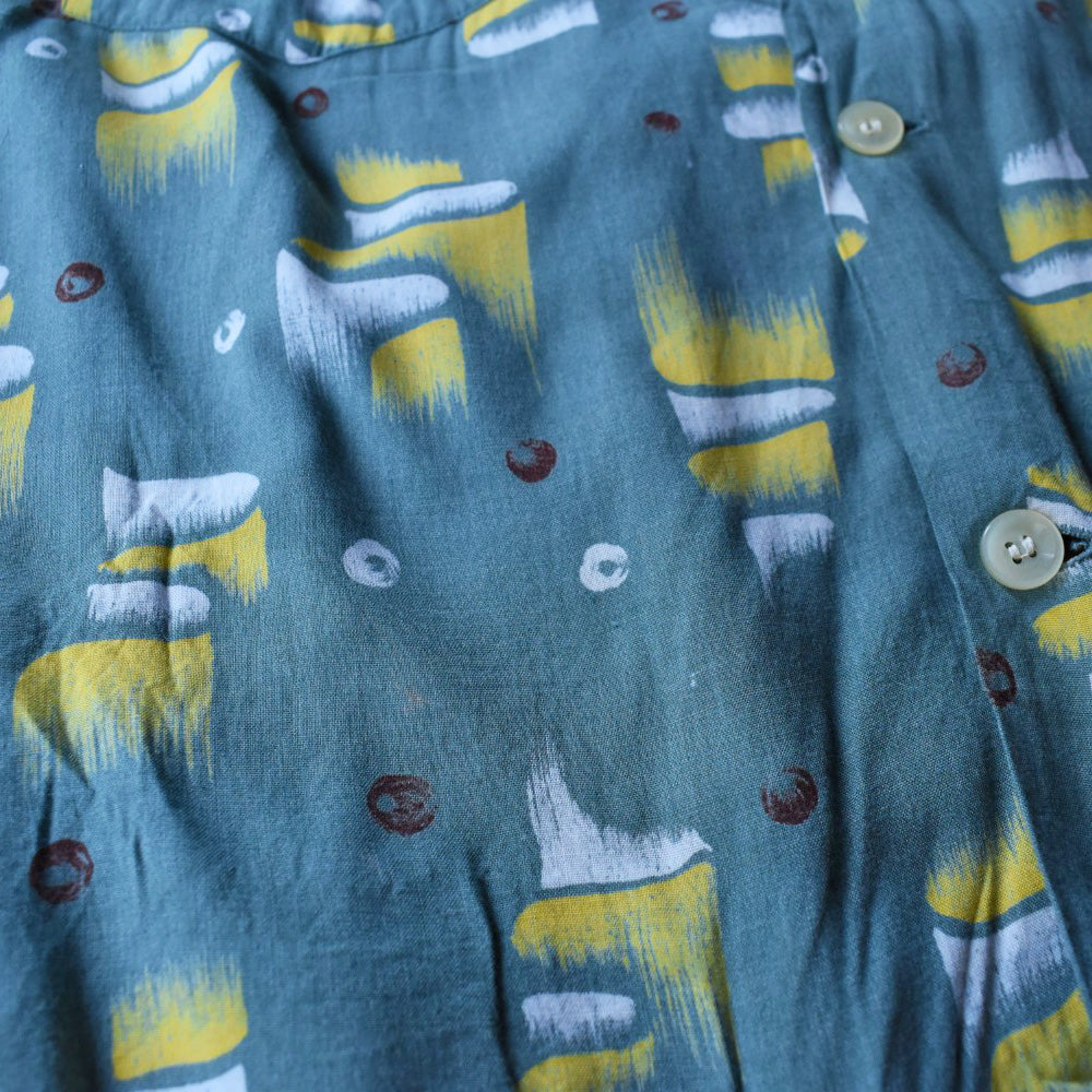 50’s Manhattan アトミック柄 レーヨン ループカラーシャツ  251216H