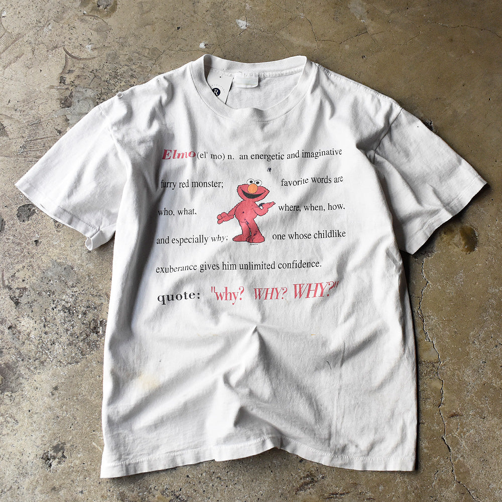 90's Sesame Street “エルモ” メッセージ Tシャツ USA製 240304H