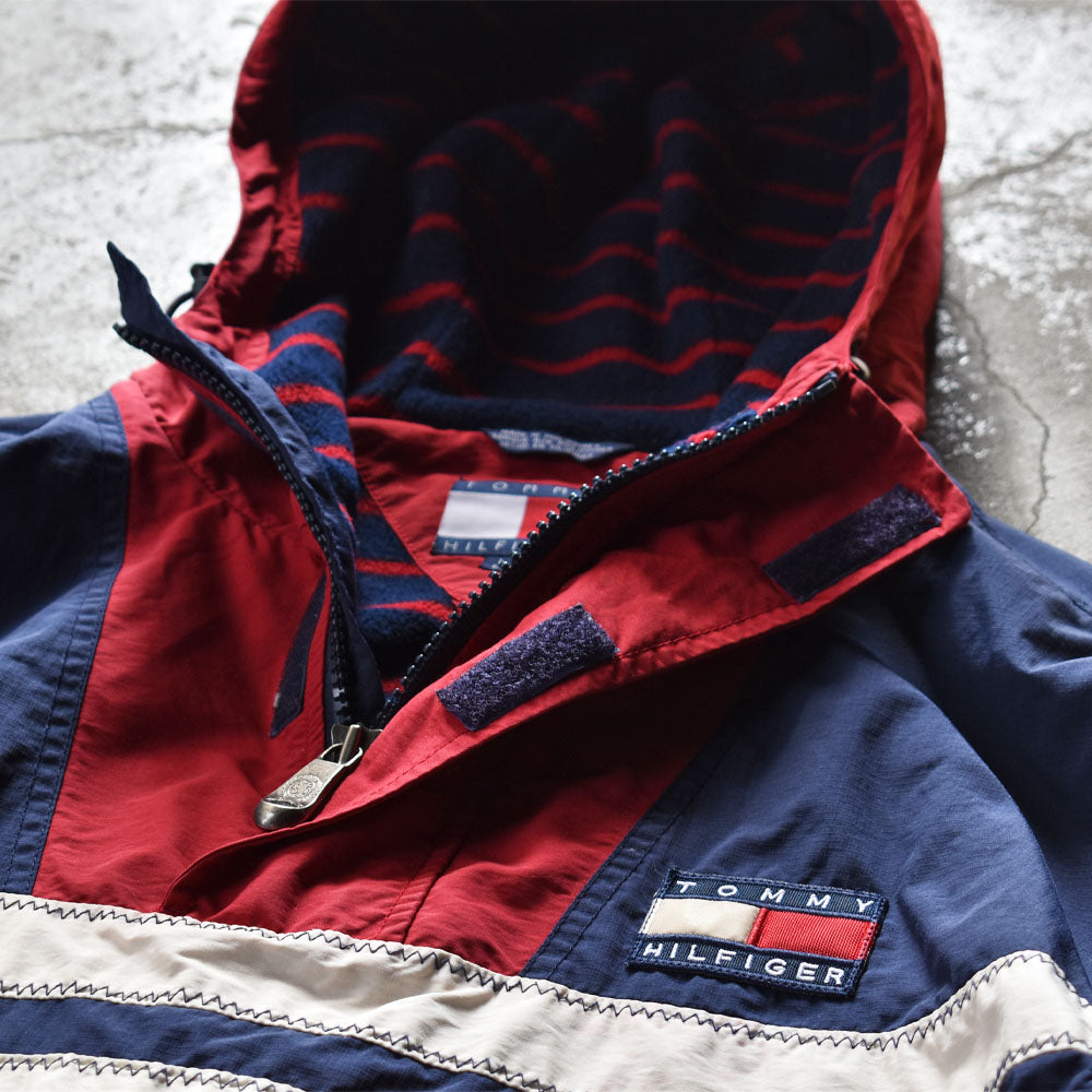 90's TOMMY HILFIGER フリースライナー ナイロン アノラックパーカー 231212