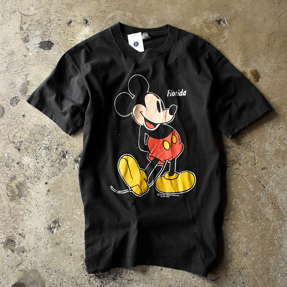ディズニー ミッキー Florida Tシャツ 1990年 ブラック USA製 ヴィンテージ