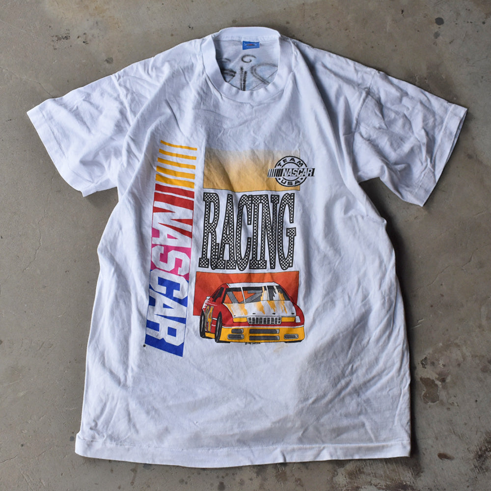 90's　NASCAR RACING バックエアブラシ！ レーシング Tシャツ　USA製　230628