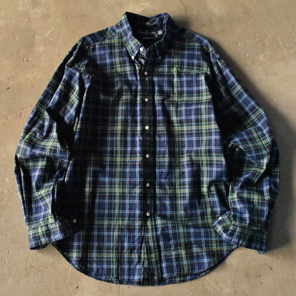 90's Ralph Lauren “CLASSIC FIT” タータンチェック ボタンダウンシャツ 240327 S2074