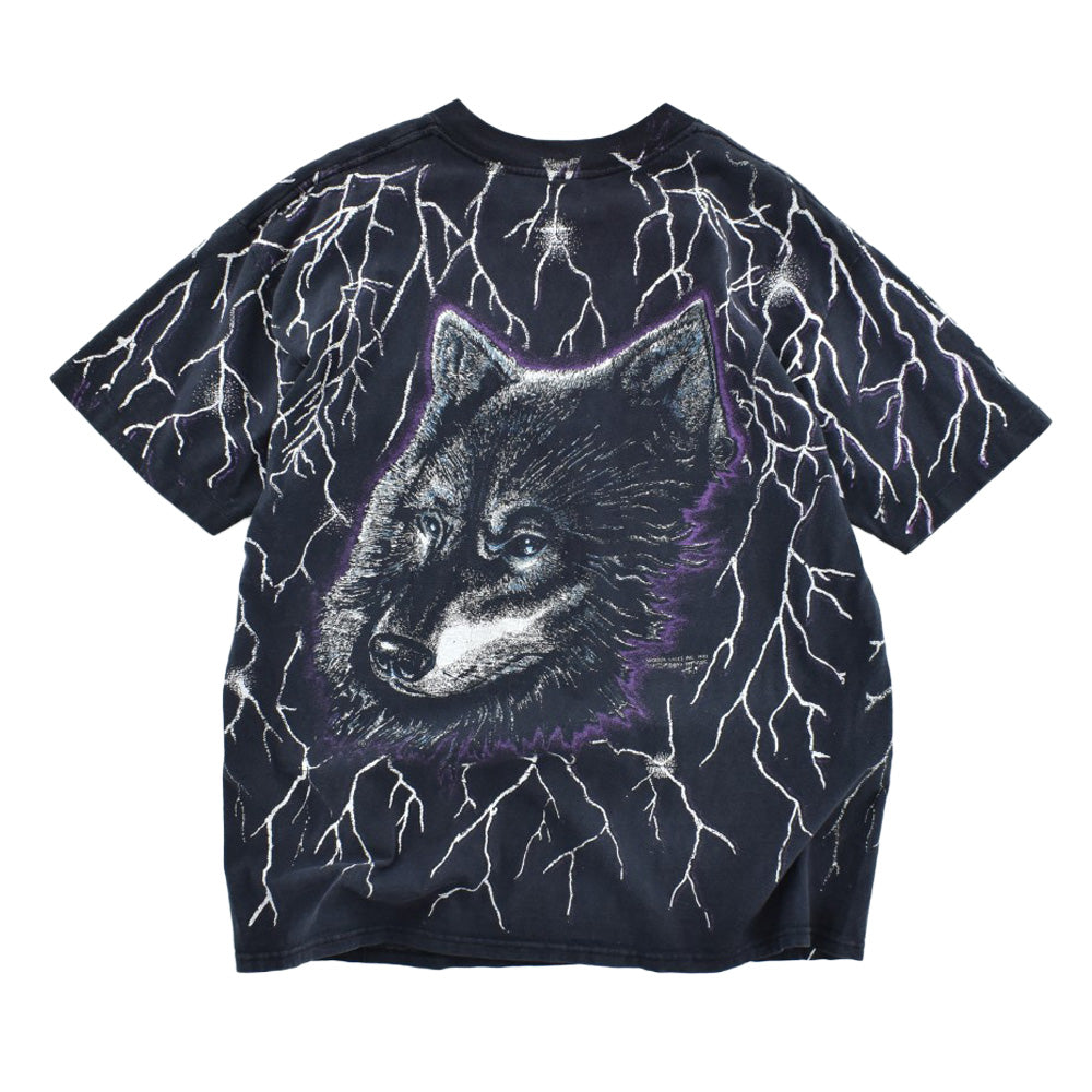 90’s AOP 狼×稲妻 アニマルTシャツ USA製 260807H
