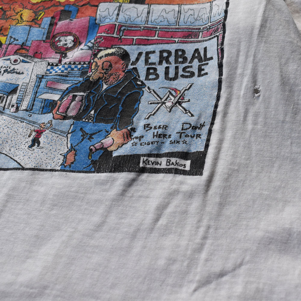 80's Verbal Abuse "The Beer Don’t Stop Here Tour" ロックTシャツ 250909H