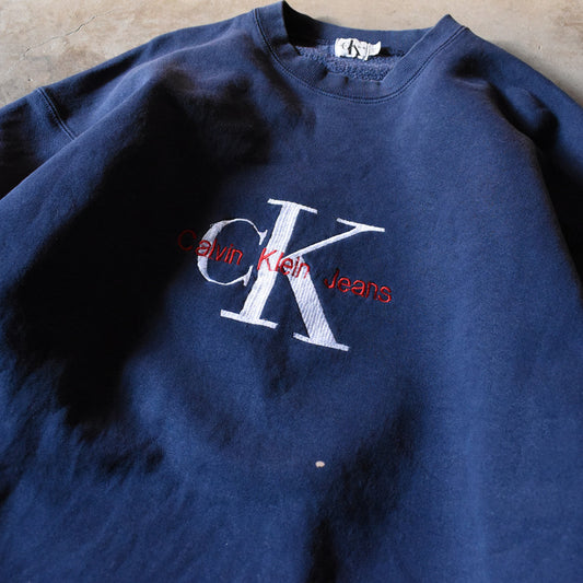 90’s ブートレグ Calvin Klein ロゴ刺繍 スウェット 250124
