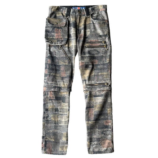 blackmeans boro print ジップ2wayパンツ 945-79GP216-1 240529H