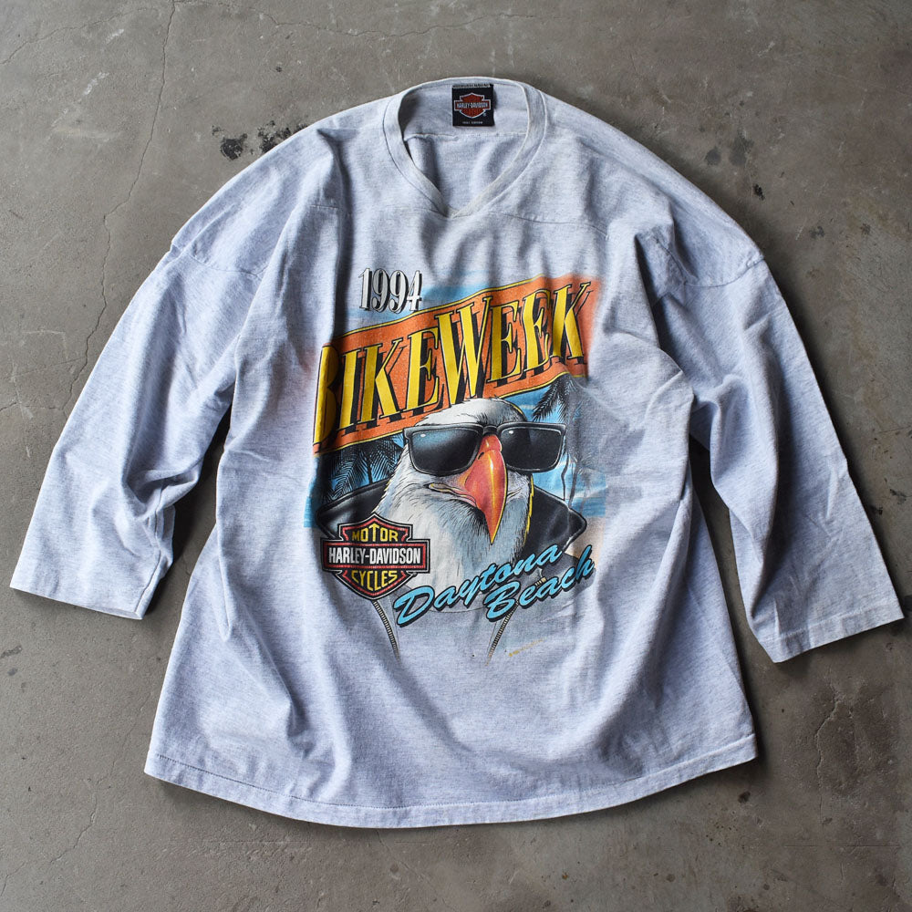 90’s Harley Davidson “1994 BIKE WEEK” フットボールTシャツ USA製 231011