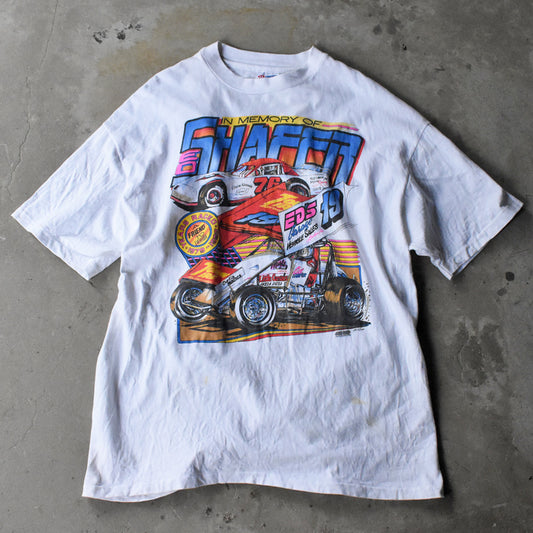 90's “IN MEMORY OF SHAFFER” レーシングプリント Tシャツ 250524