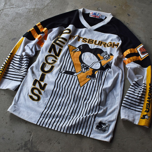 90's STERTER "NHL Pittsburgh Penguins" ホッケー ゲームシャツ 230615