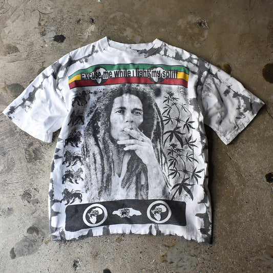 90's AOP! BOB MARLEY “EXCUSE ME WHILE I LIGHT MY SPLIFF“ Tシャツ 250601H