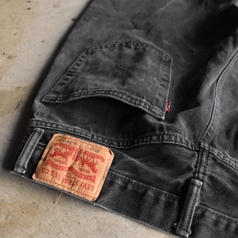 Levi's 550 リラックスフィット ブラックデニムパンツ 240519