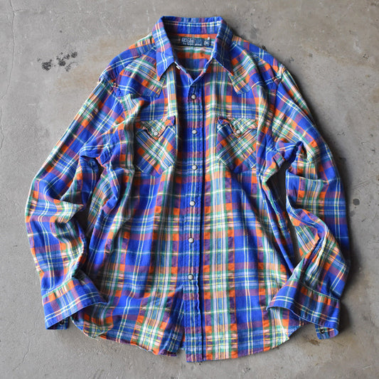 90's Polo Ralph Lauren/ポロ ラルフ ローレン チェック ウエスタンシャツ ネルシャツ 230827