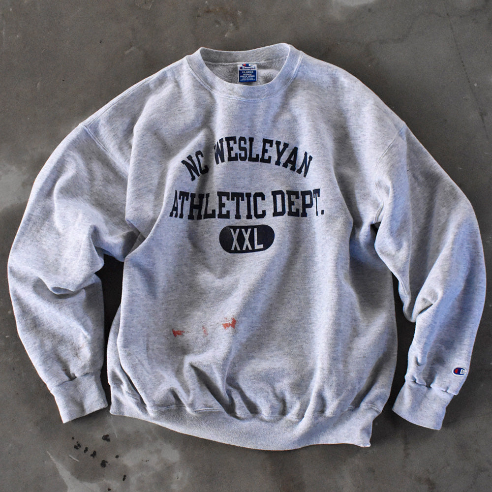 90’s Champion “NC WESLEYAN ATHLETIC DEPT” カレッジスウェット USA製 240322