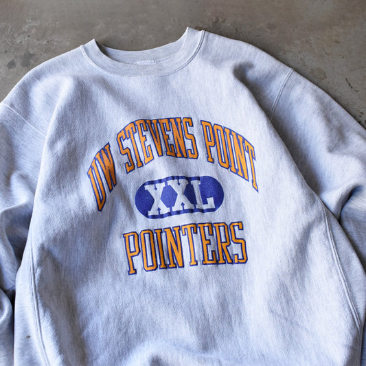 90’s RUGGED SWEAT “UW STEVENS POINT” 3段プリント リバースタイプ スウェット USA製 250417
