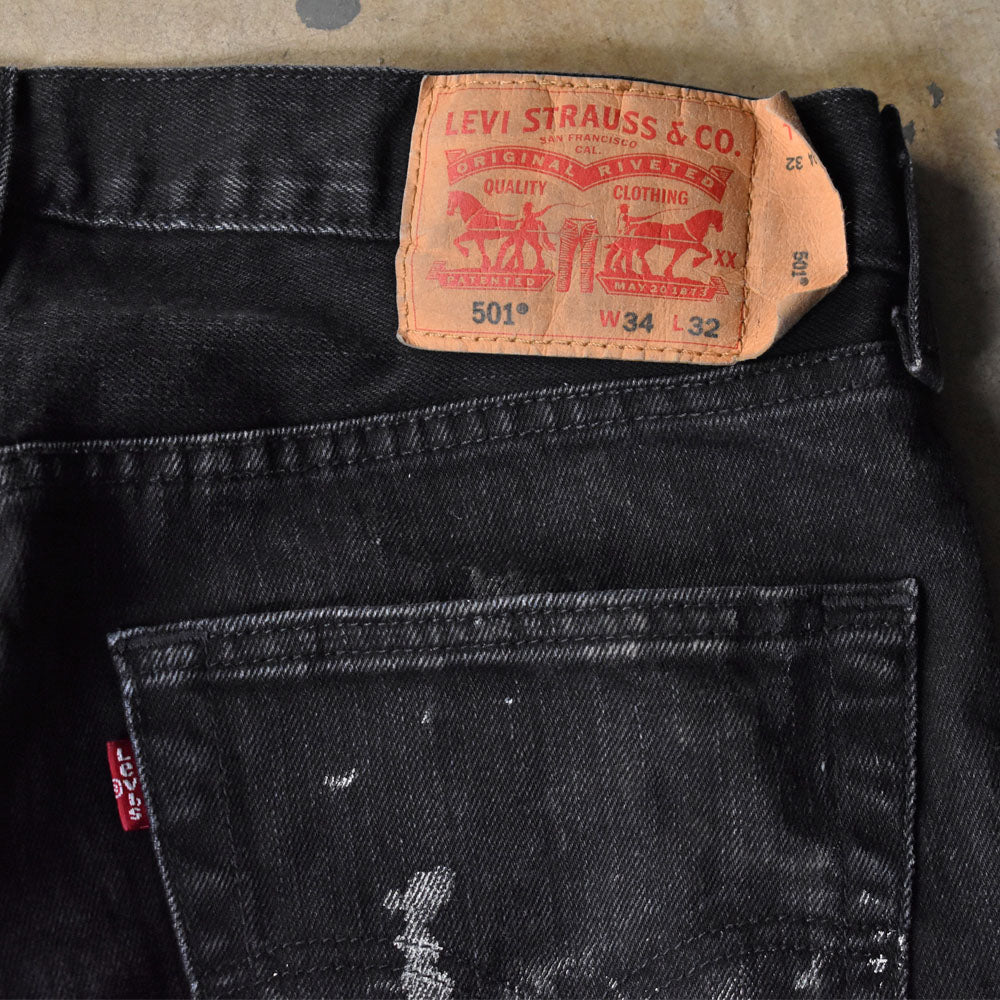 Levi's 501 ペンキ！ ブラックデニムパンツ 240428