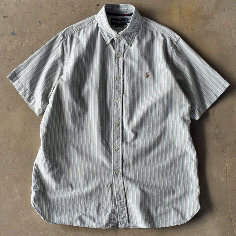 ラルフローレン CLASSIC FIT ストライプ 半袖ボタンダウンシャツ 2000年代 古着