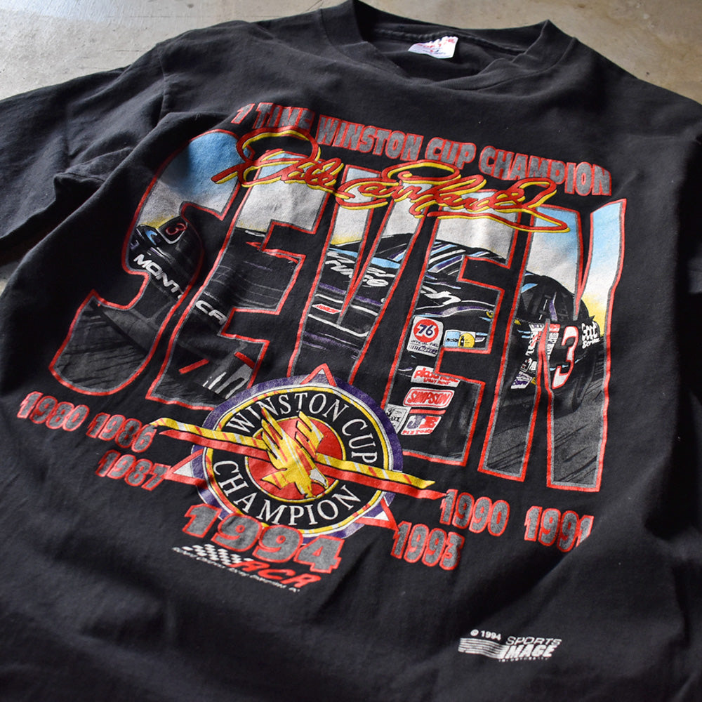 90’s　“Dale Earnhardt #3” 7 TIME WINSTON CUP CHAMPION 両面プリント レーシング Tシャツ 　USA製　230728