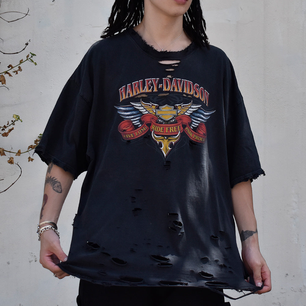 Y2K　ボロ！　Harley-Davidson/ハーレー・ダビッドソン　両面プリントTee　230902H