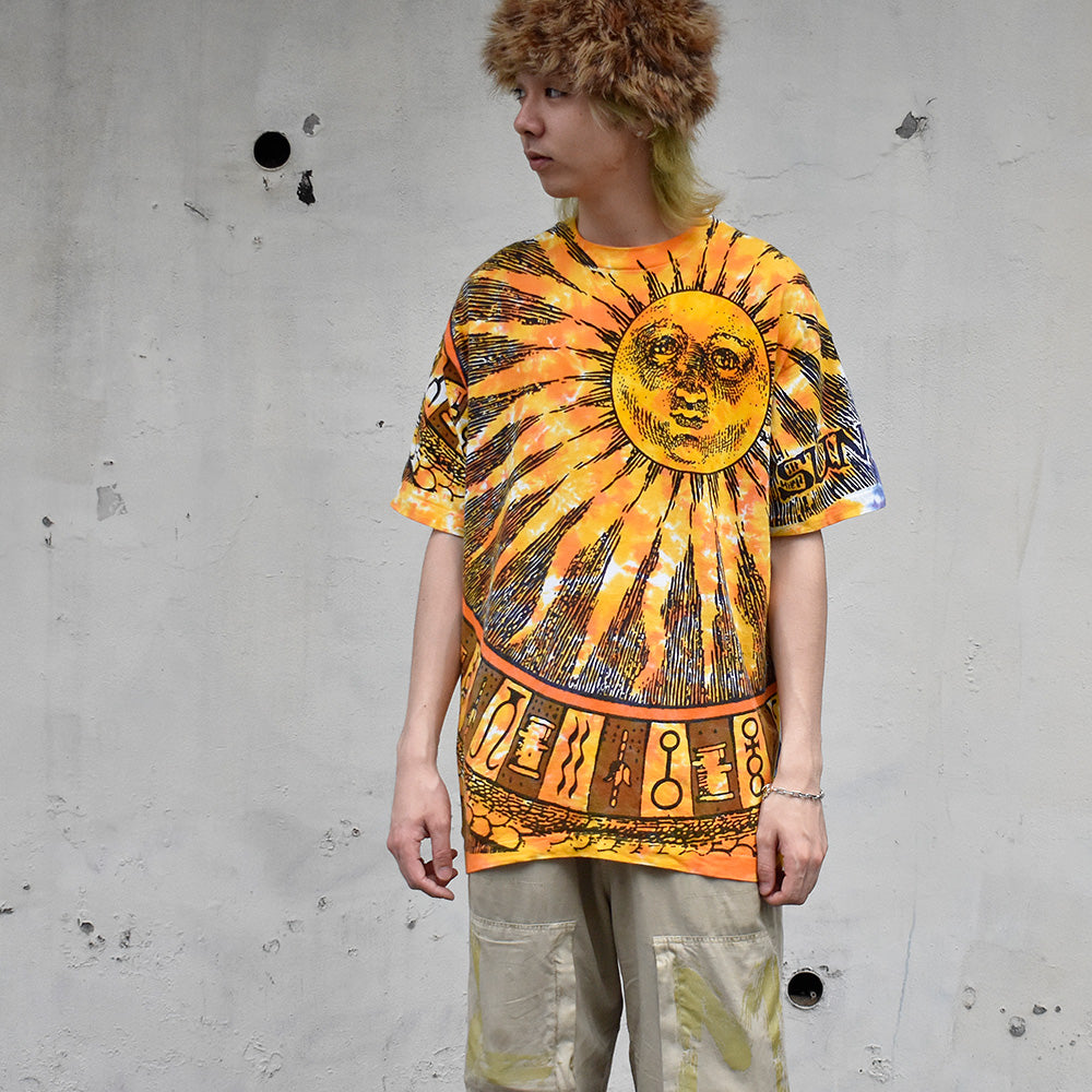 90's  AOP！ LIQUID BLUE “SUN & MOON” Tシャツ USA製 250603H