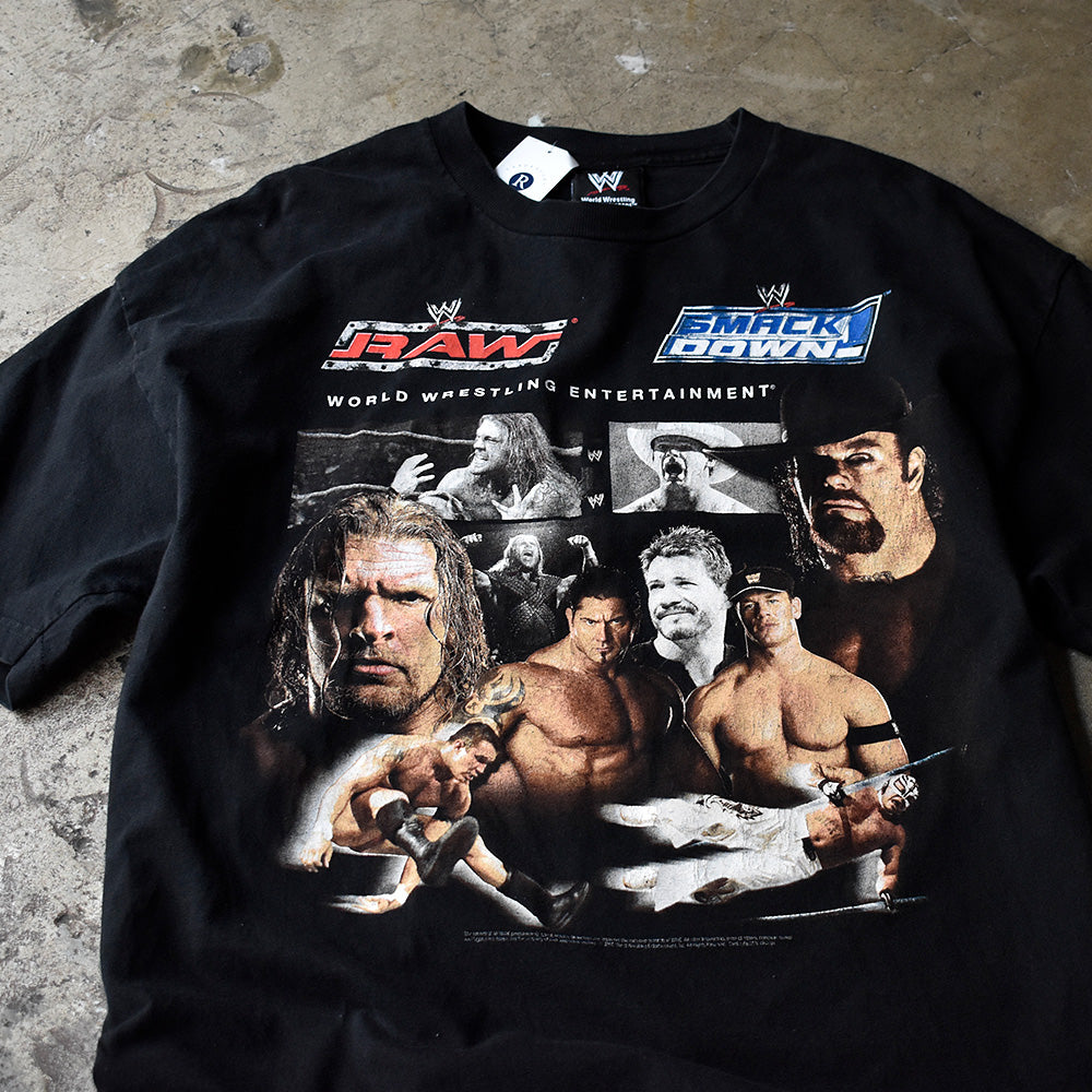 WWE スマックダウン ロゴ プロレスTシャツ 2005年 USA製 古着