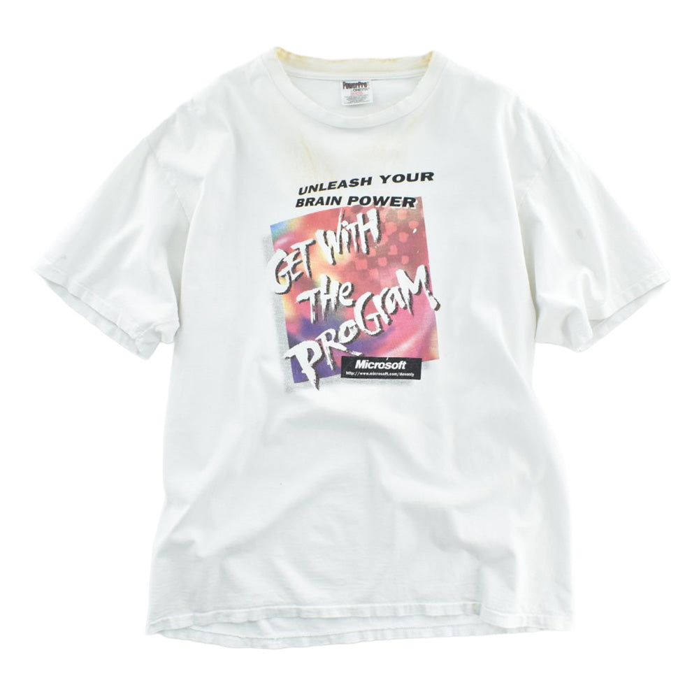 90's Microsoft "UNLEASH YOUR BRAIN POWER" 企業プロモTシャツ 260609H