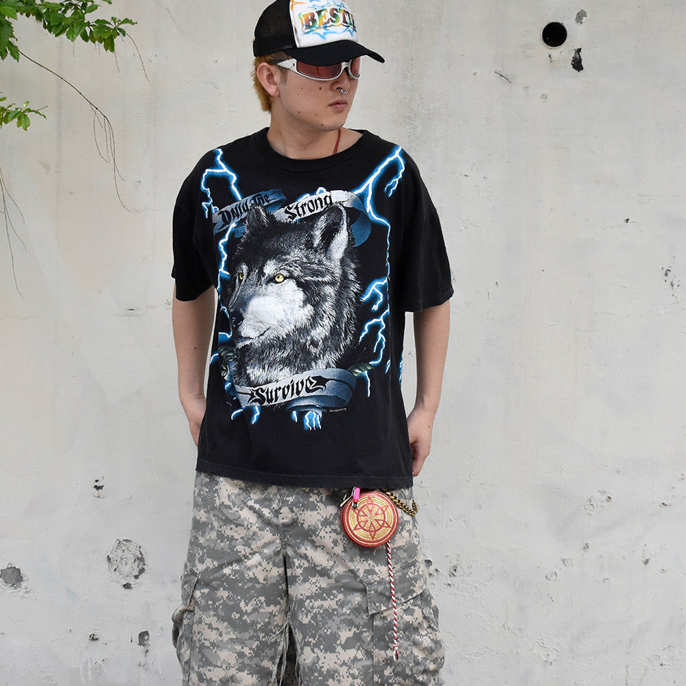 90’s AMERICAN THUNDER "ウルフ" Tシャツ 250604H