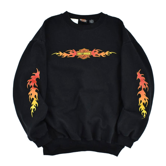 Y2K Harley-Davidson ファイヤーパターン スウェット 260203H