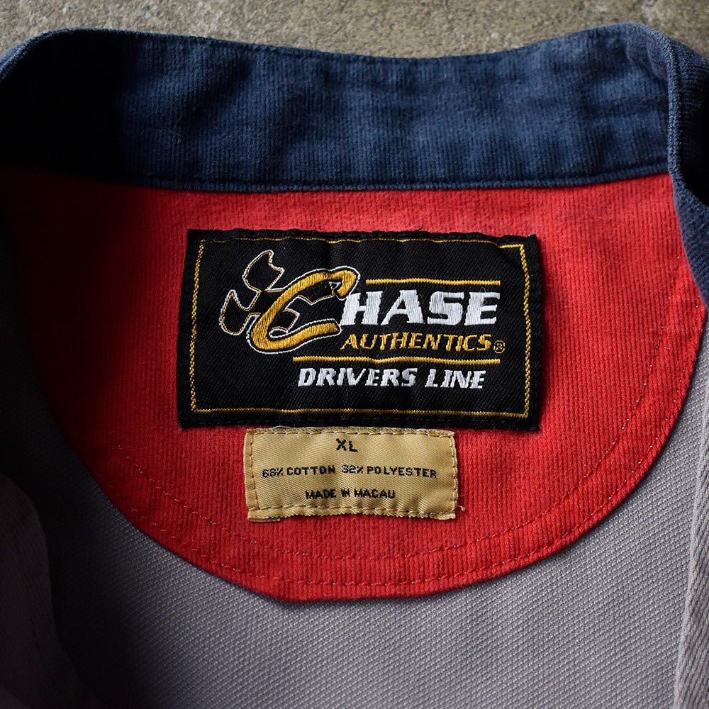 Y2K CHASE authentics コットン ハーフジップ レーシングシャツ 240626H