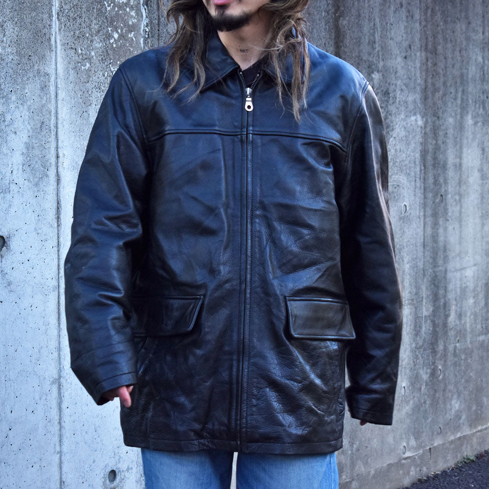 90-00’s WILLSONS 裏地付き レザージャケット カーコート 240115