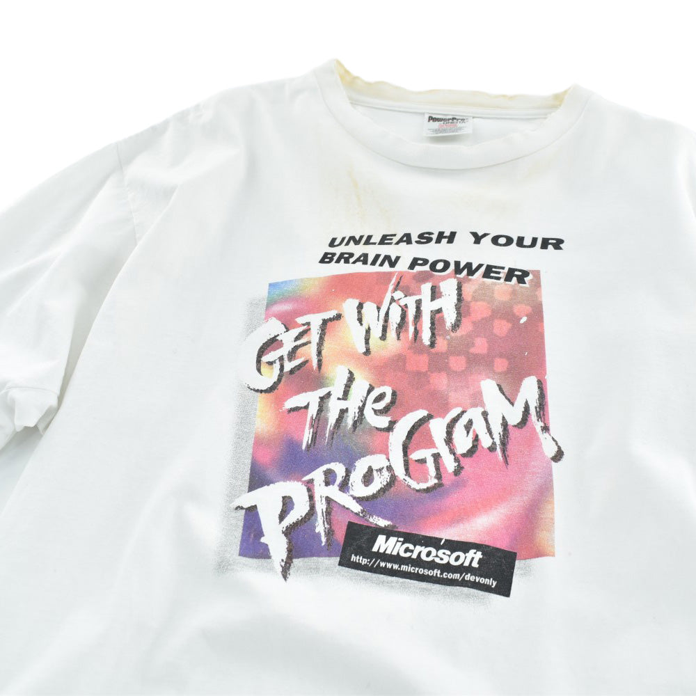 90's Microsoft "UNLEASH YOUR BRAIN POWER" 企業プロモTシャツ 260609H