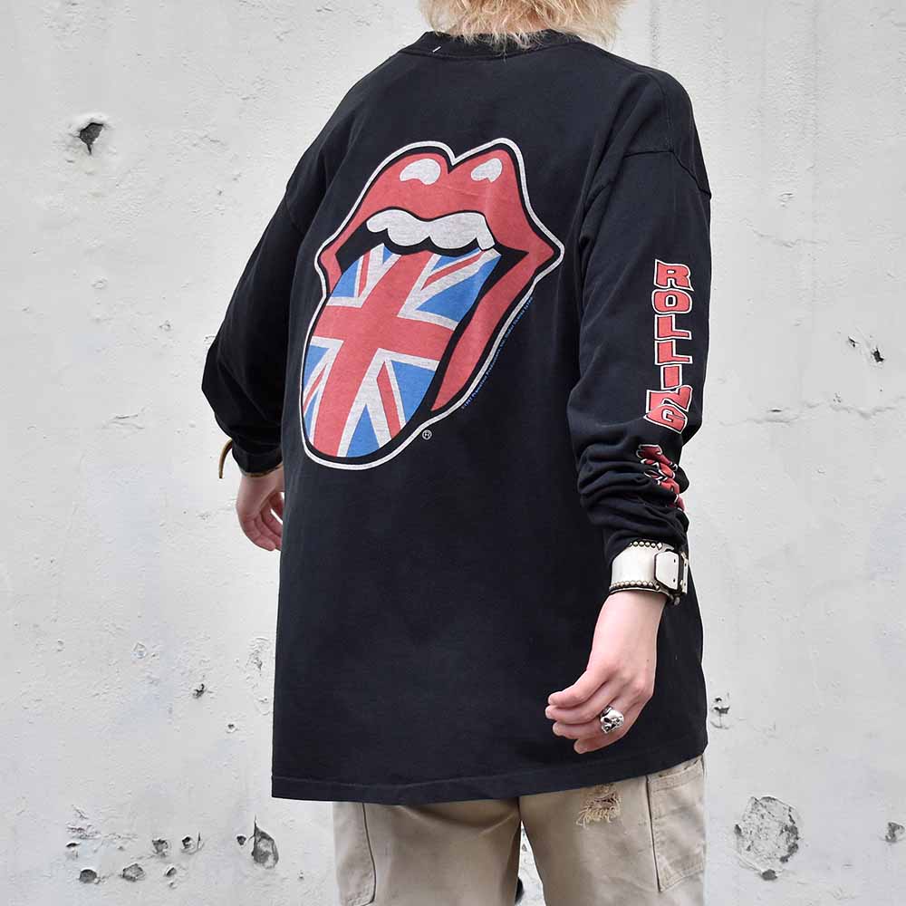 90's The Rolling Stones ユニオンジャックロゴ刺繡 ロングスリーブTシャツ 240606H